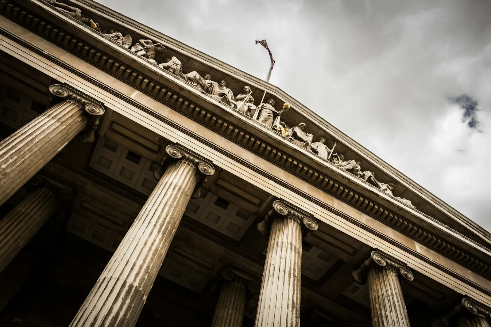 The columns of a courthouse